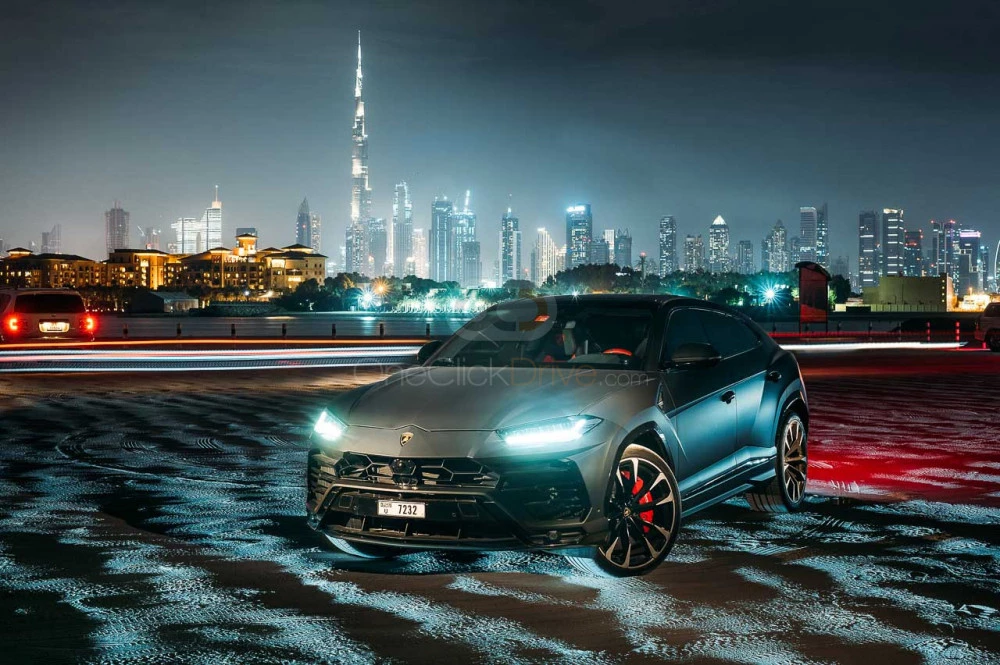 Matte Black Lamborghini Urus 2020 for rent in Dubai 8