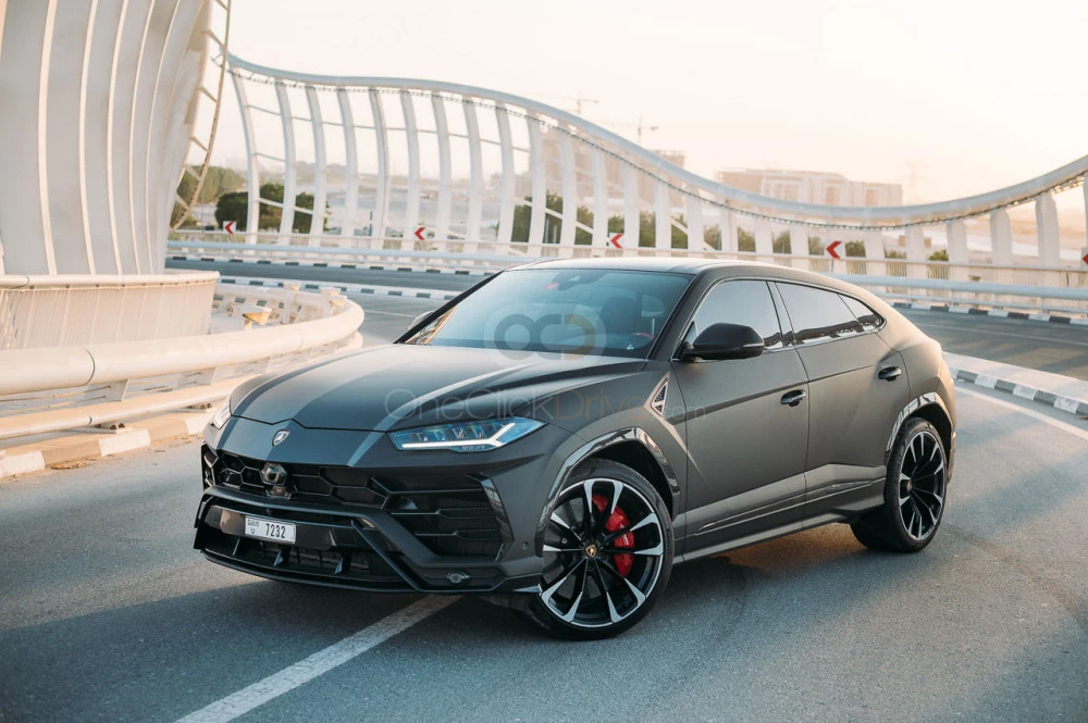 Matte Black Lamborghini Urus 2020 for rent in Dubai 1