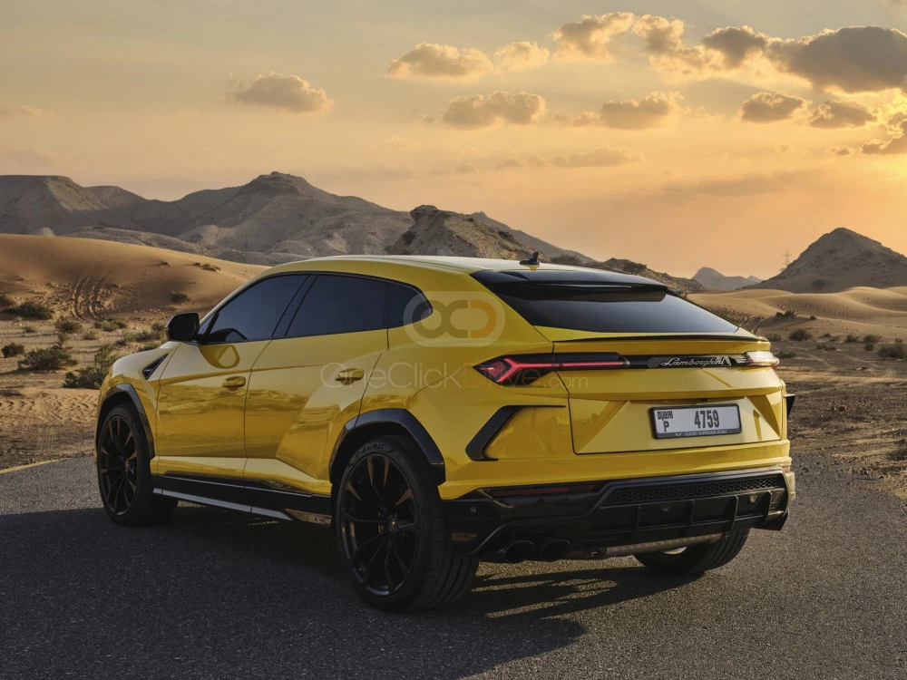 Yellow Lamborghini Urus 2020 for rent in Dubai 8