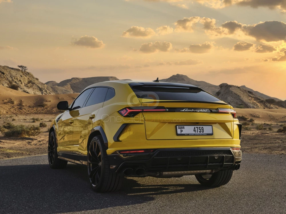 Yellow Lamborghini Urus 2020 for rent in Dubai 7
