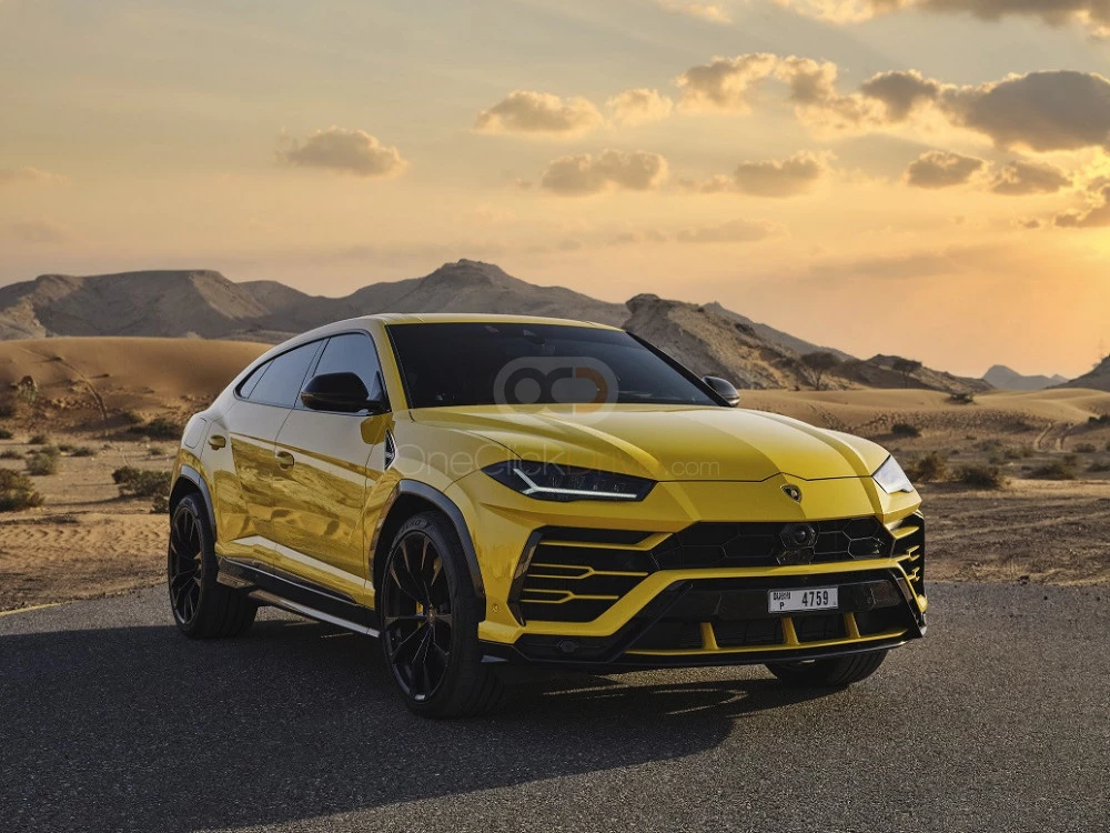 Yellow Lamborghini Urus 2020 for rent in Dubai 1