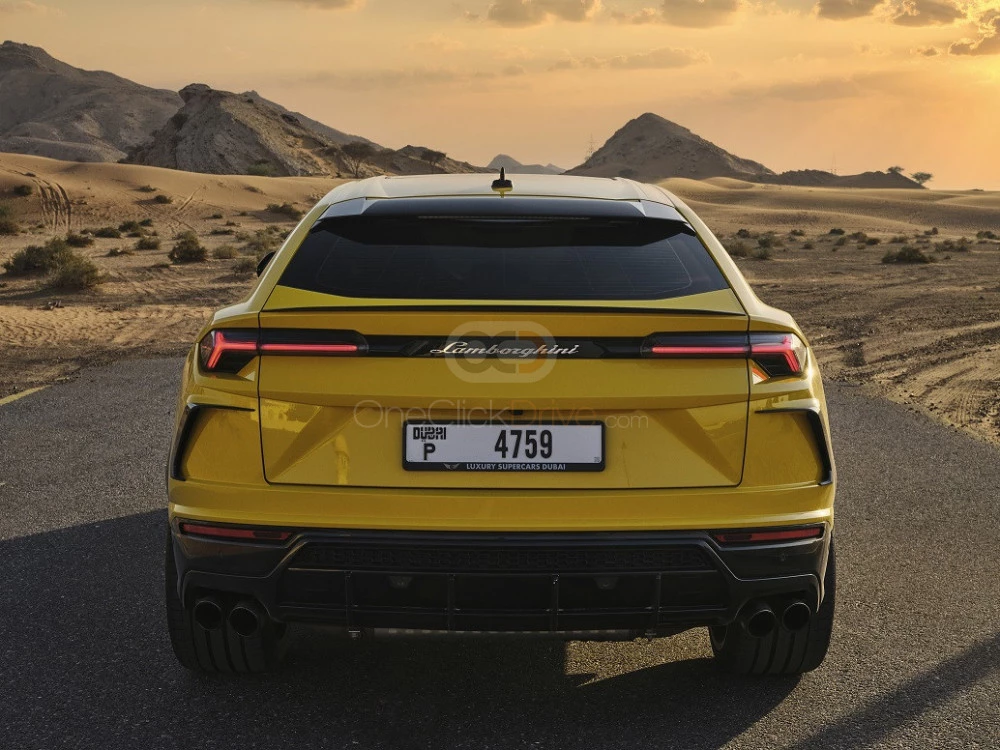 Yellow Lamborghini Urus 2020 for rent in Dubai 6