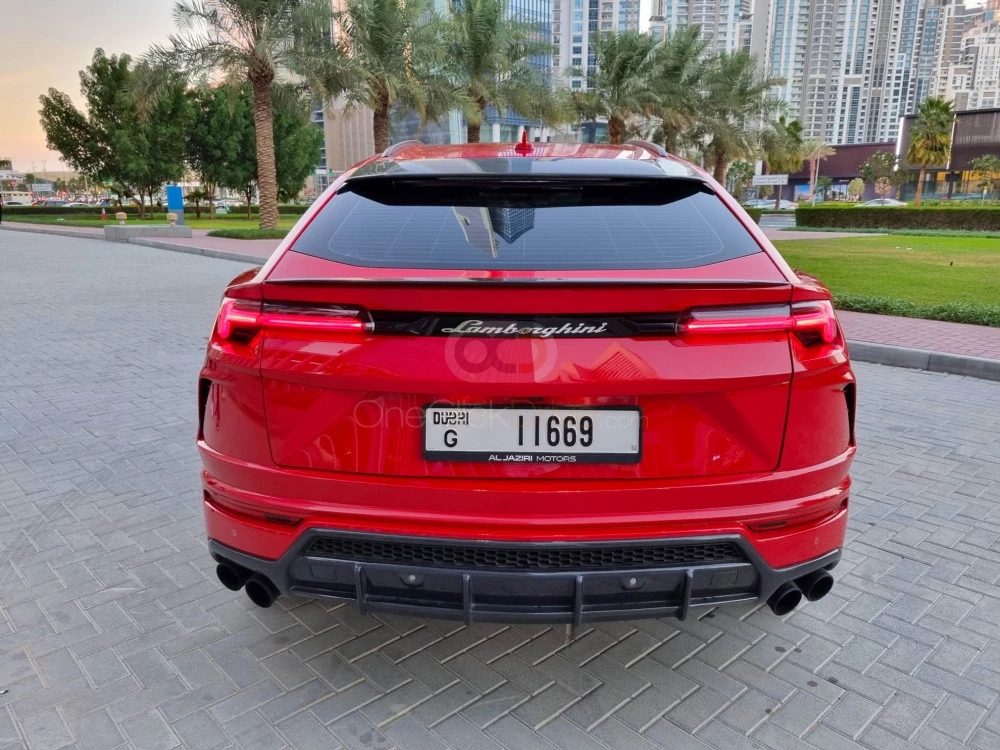 Red Lamborghini Urus 2020 for rent in Abu Dhabi 7