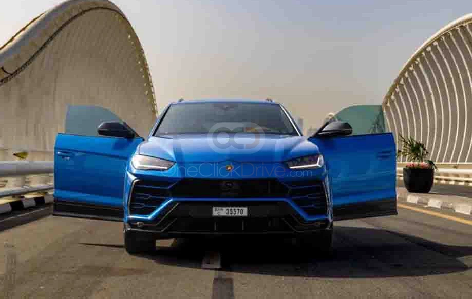 Blue Lamborghini Urus Pearl Capsule 2021 for rent in Dubai 3