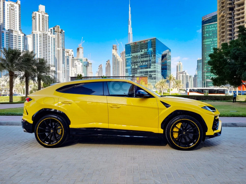 Yellow Lamborghini Urus Pearl Capsule 2022 for rent in Dubai 3