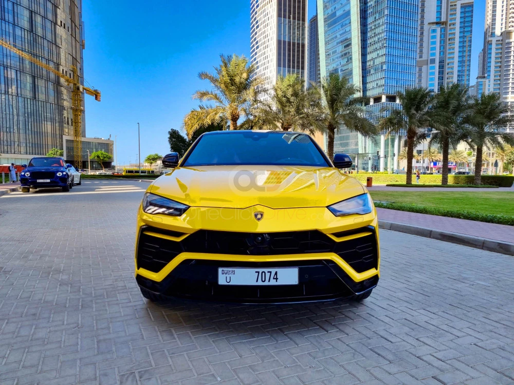Yellow Lamborghini Urus Pearl Capsule 2022 for rent in Dubai 2