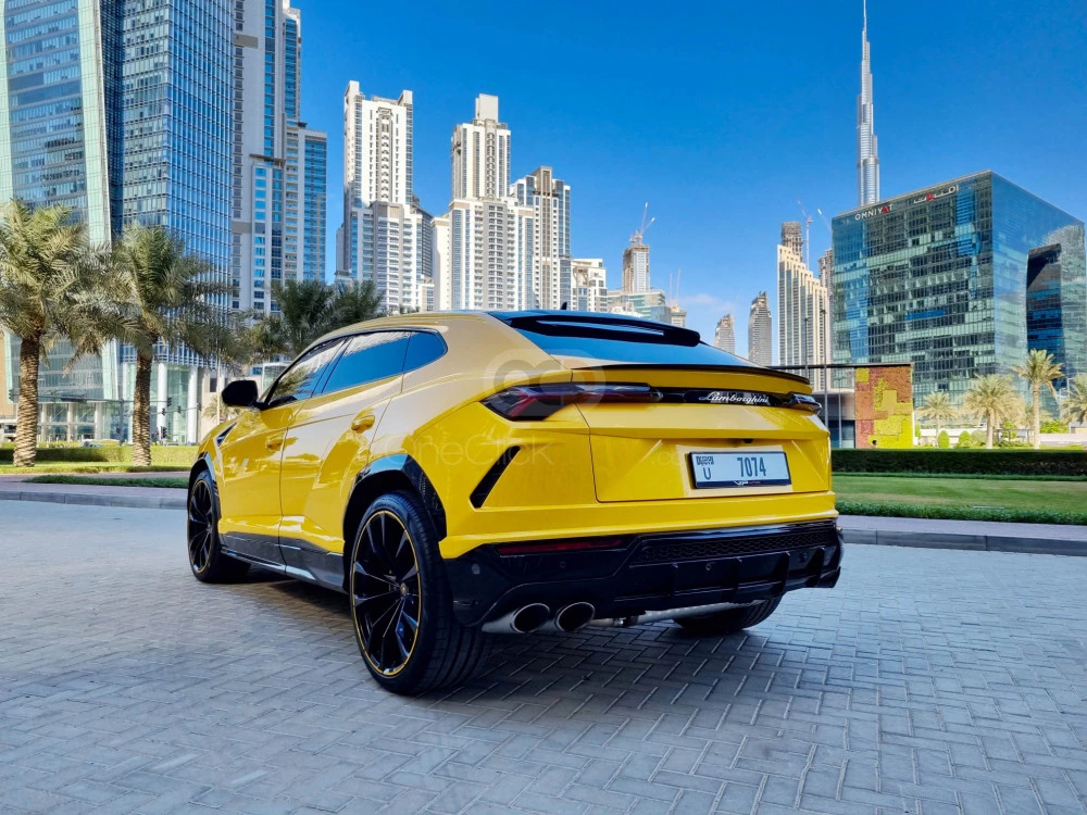 Yellow Lamborghini Urus Pearl Capsule 2022 for rent in Dubai 12