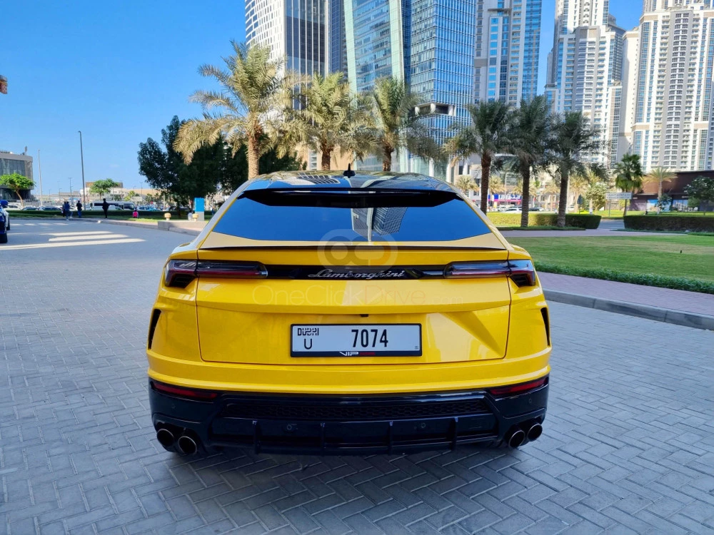 Yellow Lamborghini Urus Pearl Capsule 2022 for rent in Dubai 11