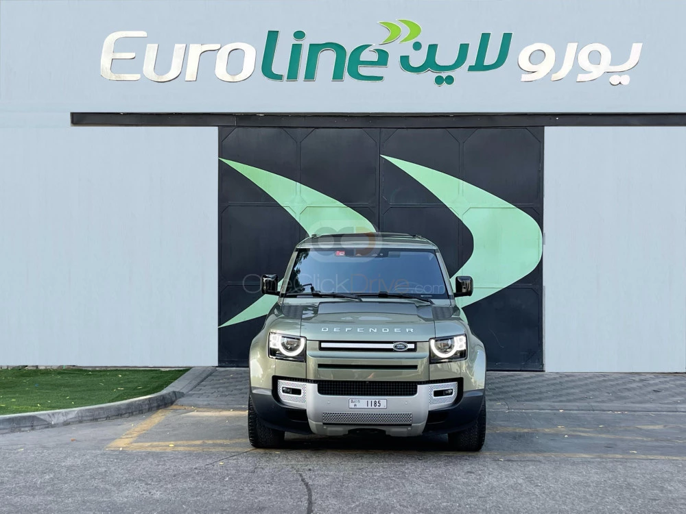 Green Land Rover Defender V6 2022 for rent in Sharjah 1