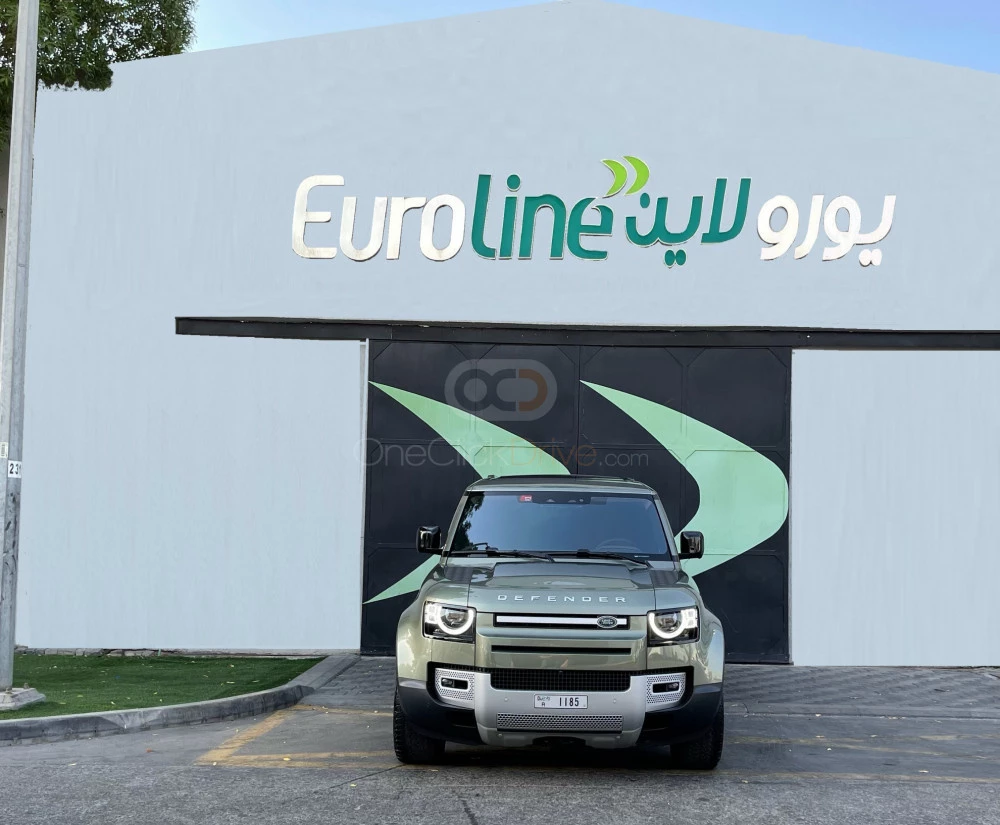 Green Land Rover Defender V6 2022 for rent in Sharjah 4