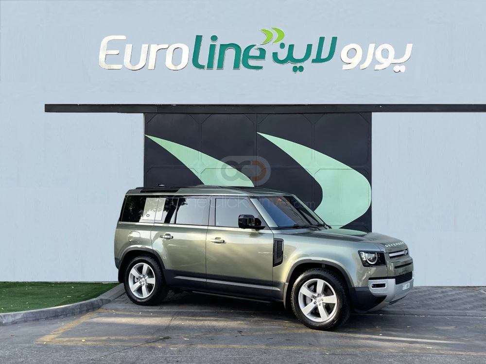 Green Land Rover Defender V6 2022 for rent in Sharjah 3