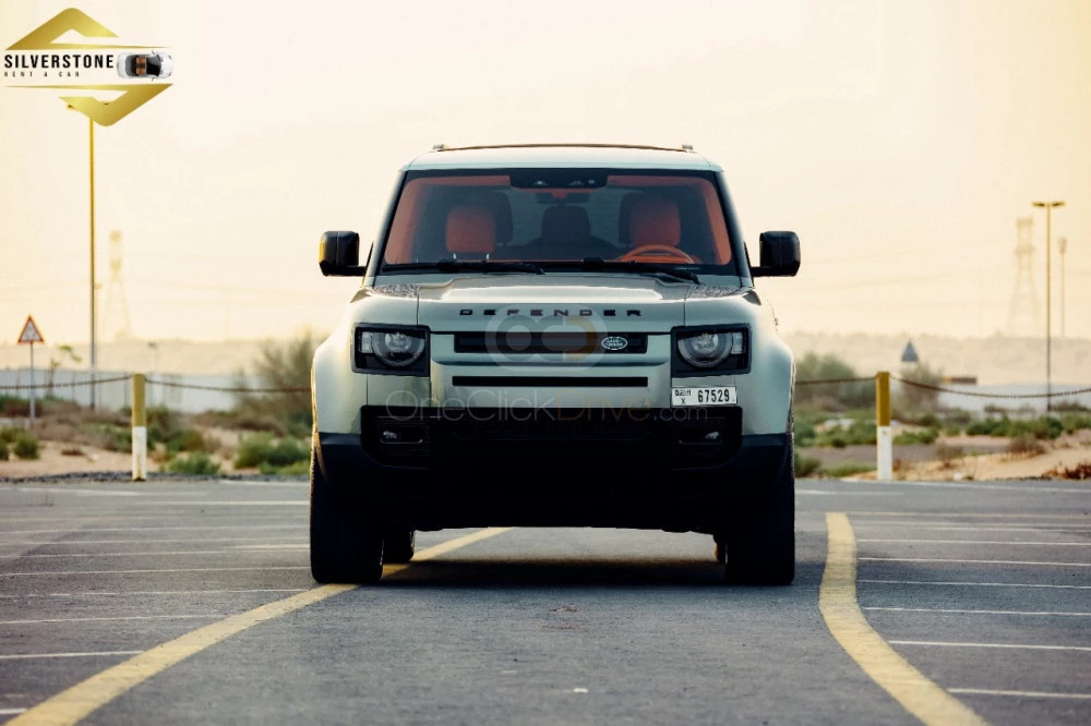 Light Green Land Rover Defender First Edition 2022 for rent in Ras Al Khaimah 8