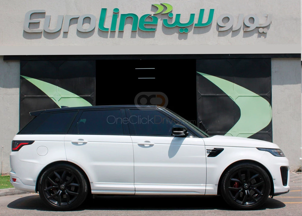 White Land Rover Range Rover Sport SVR 2020 for rent in Ajman 8