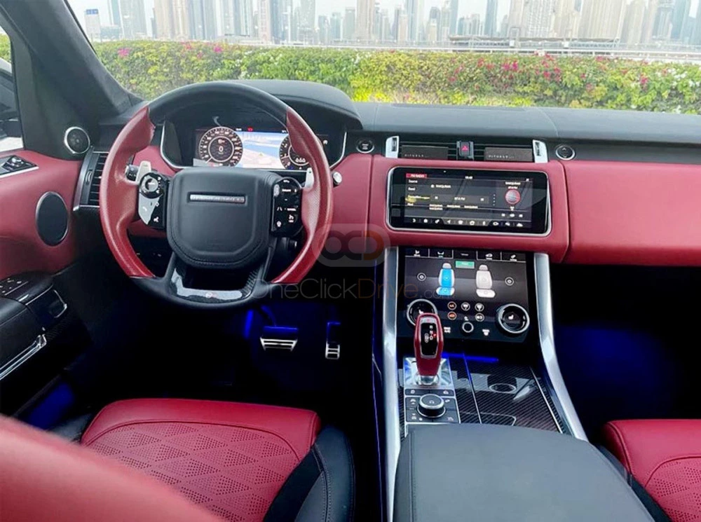 Blue Land Rover Range Rover Sport SVR 2020 for rent in Dubai 3