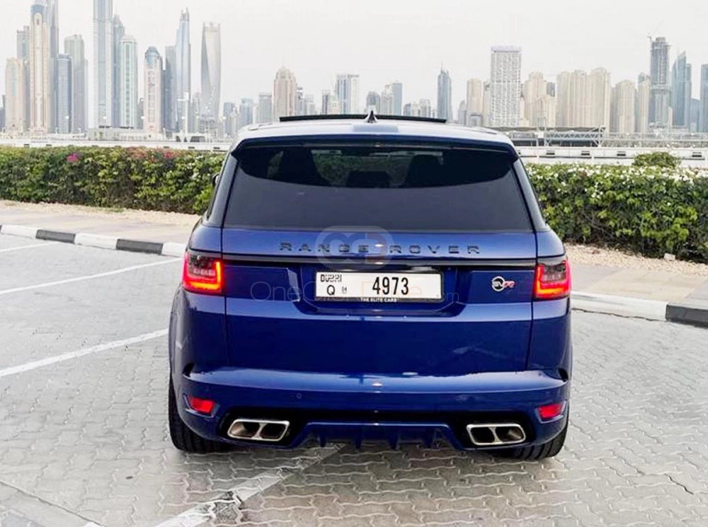 Blue Land Rover Range Rover Sport SVR 2020 for rent in Dubai 5