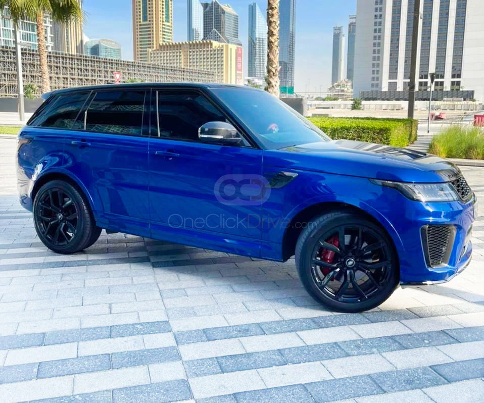 Blue Land Rover Range Rover Sport SVR 2020 for rent in Dubai 2