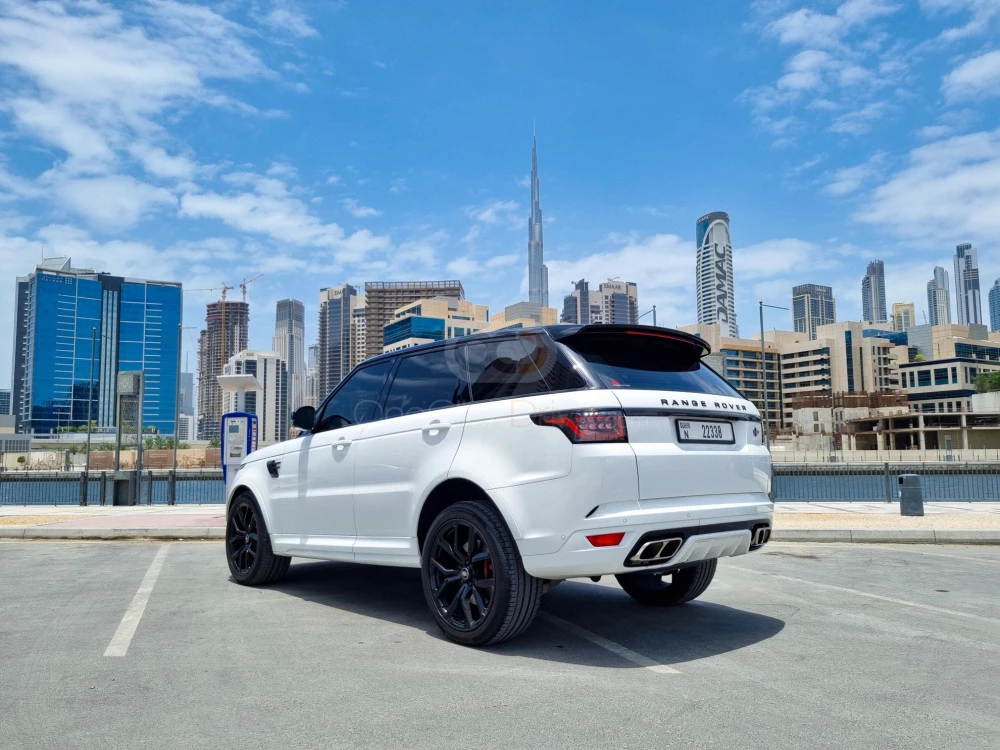 White Land Rover Range Rover Sport SVR 2020 for rent in Dubai 8