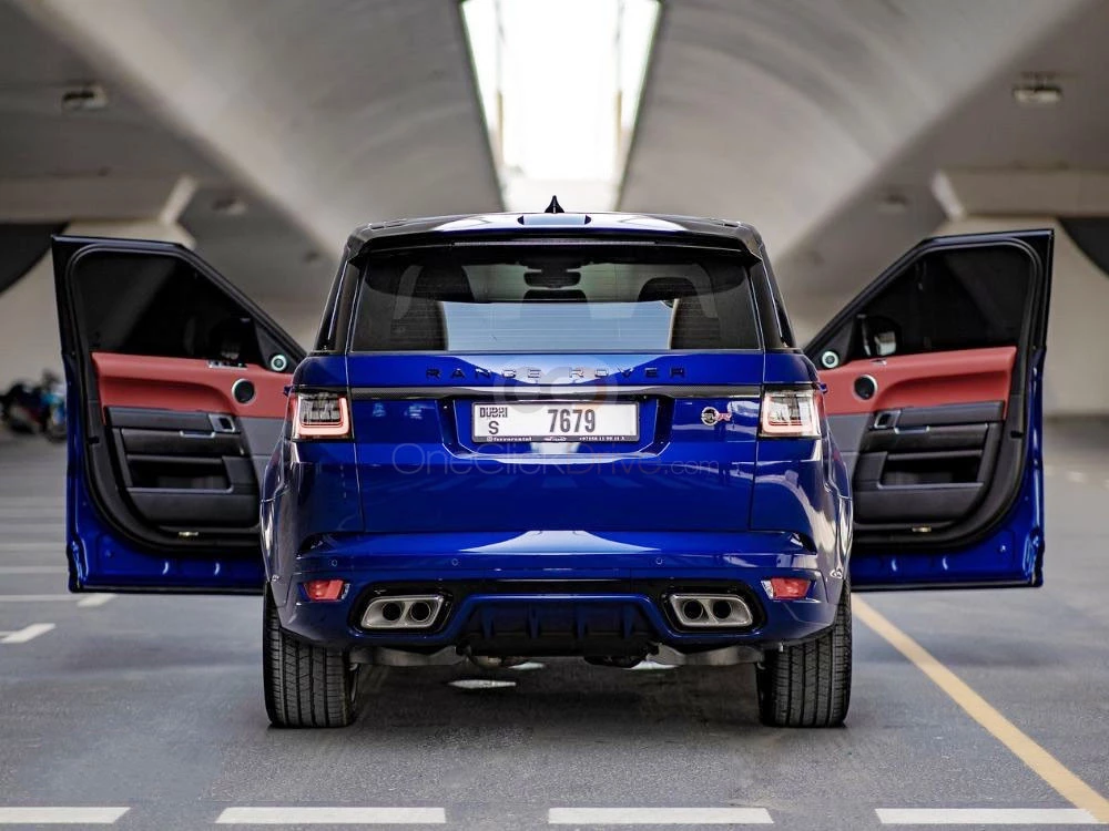 Blue Land Rover Range Rover Sport SVR 2021 for rent in Dubai 9