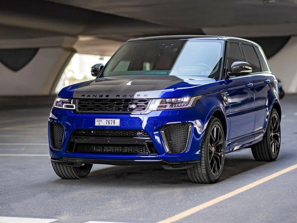 Blue Land Rover Range Rover Sport SVR 2021 for rent in Dubai 8