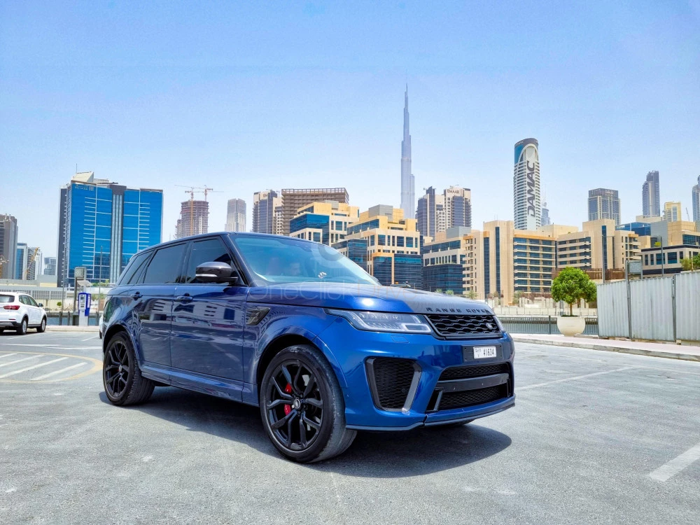 Blue Land Rover Range Rover Sport SVR 2021 for rent in Dubai 1