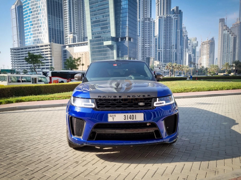 Blue Land Rover Range Rover Sport SVR 2021 for rent in Dubai 3
