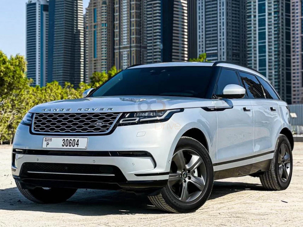 Silver Land Rover Range Rover Velar 2021 for rent in Dubai 2