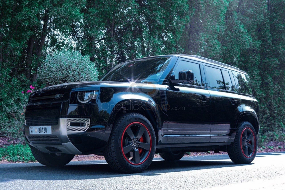 Black Land Rover Defender V6 2023 for rent in Dubai 5