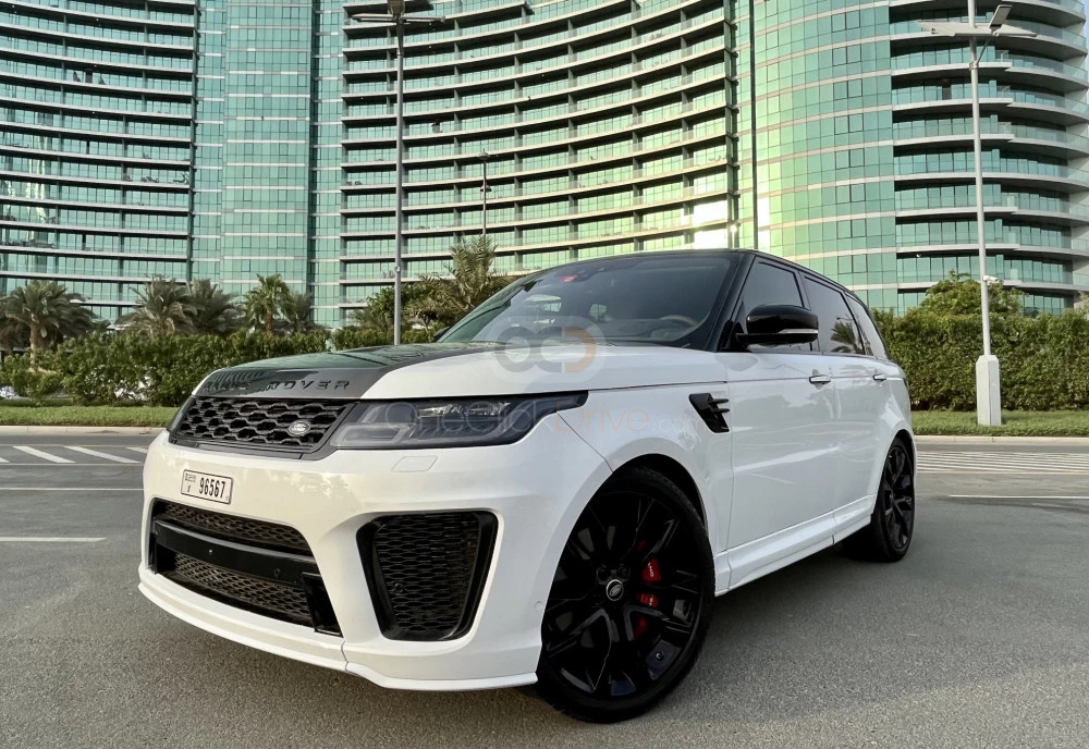 White Land Rover Range Rover Sport HST 2021 for rent in Dubai 1