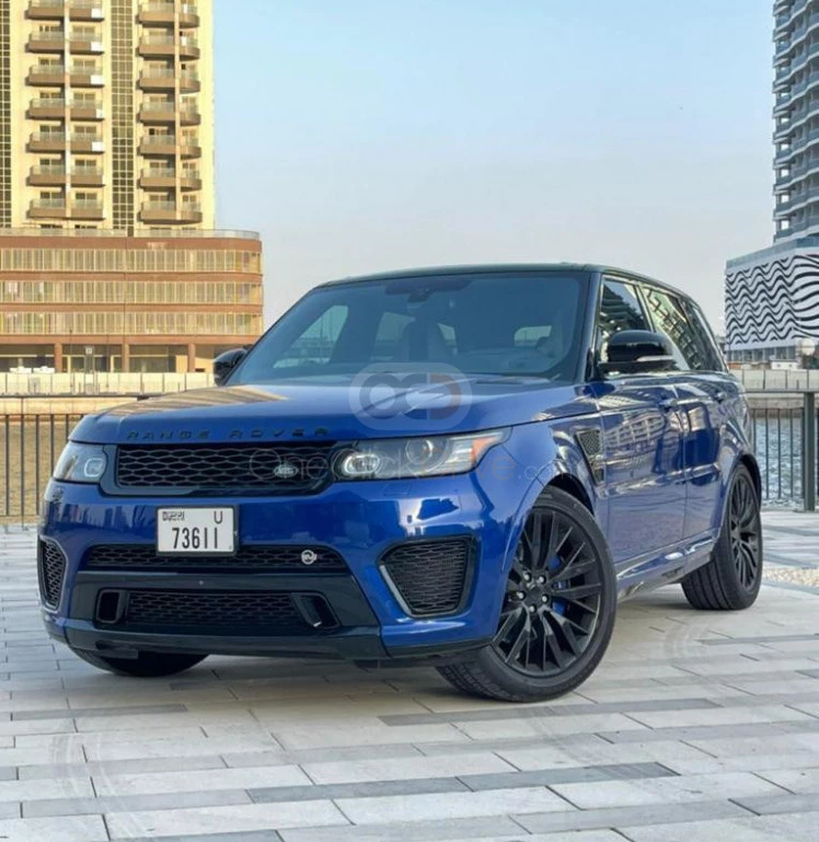 Blue Land Rover Range Rover Sport SVR 2017 for rent in Dubai 1