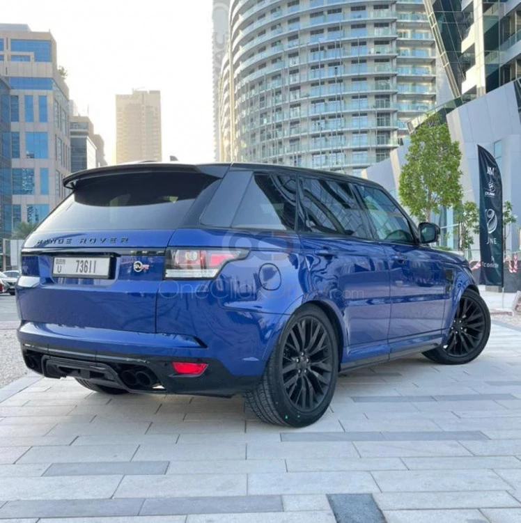 Blue Land Rover Range Rover Sport SVR 2017 for rent in Dubai 2