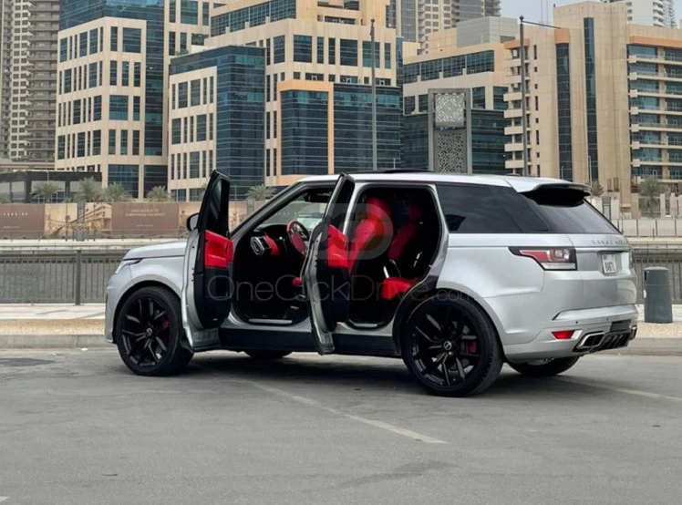 Silver Land Rover Range Rover Sport Supercharged V8 2017 for rent in Dubai 4