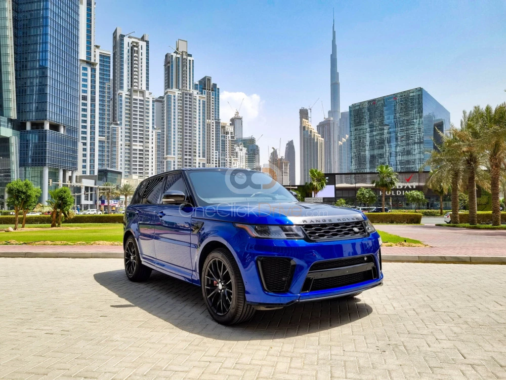 Blue Land Rover Range Rover Sport SVR 2019 for rent in Dubai 1
