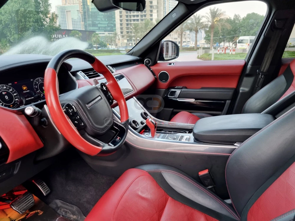 Red Land Rover Range Rover Sport SVR 2020 for rent in Dubai 3