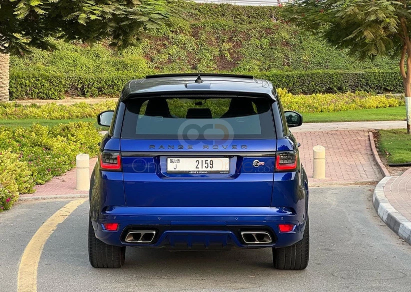 Blue Land Rover Range Rover Sport SVR 2020 for rent in Dubai 6