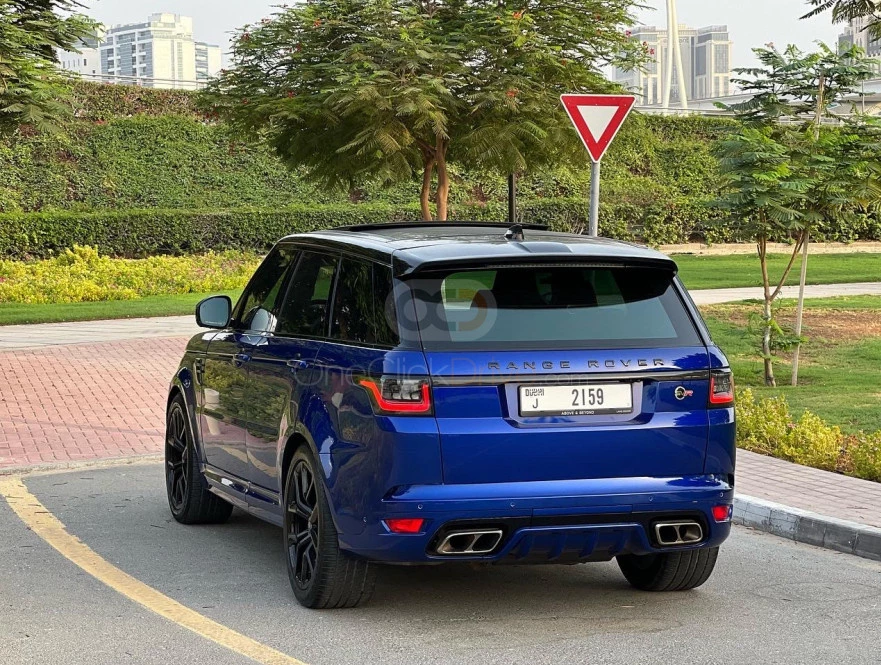 Blue Land Rover Range Rover Sport SVR 2020 for rent in Dubai 5
