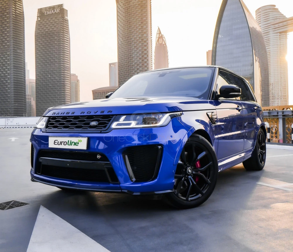 Geel Landrover Range Rover Sport SVR 2020 for rent in Dubai 1