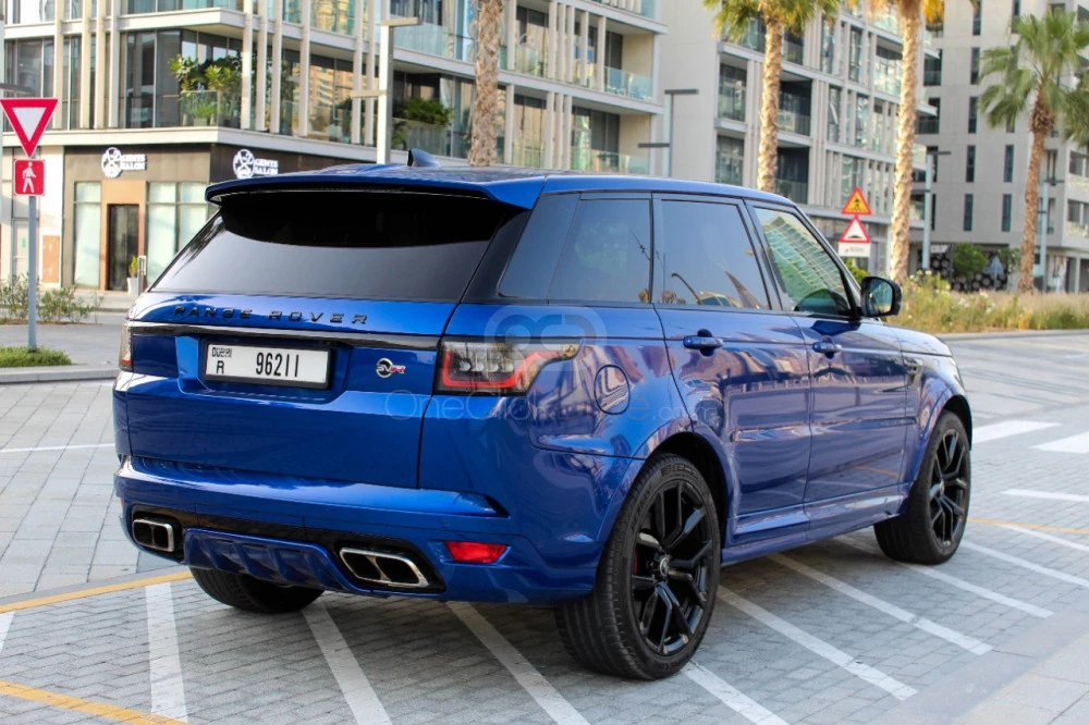 Blue Land Rover Range Rover Sport SVR 2020 for rent in Dubai 7