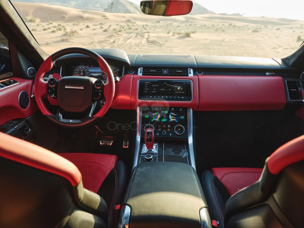 Orange Land Rover Range Rover Sport SVR 2021 for rent in Dubai 6