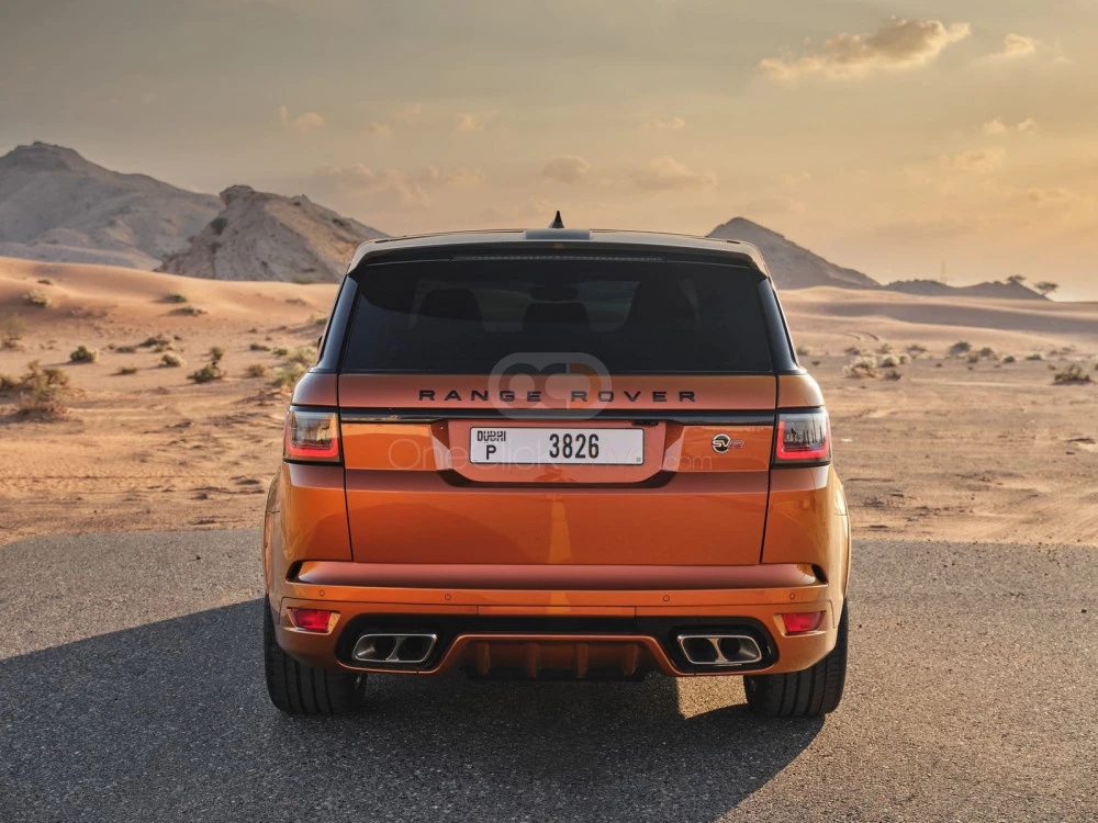 Orange Land Rover Range Rover Sport SVR 2021 for rent in Dubai 4