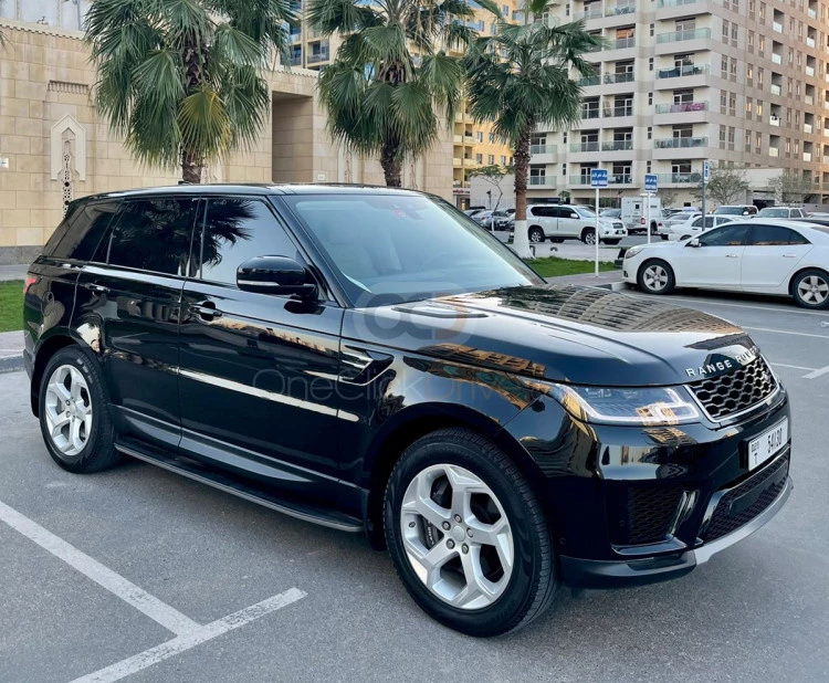Black Land Rover Range Rover Sport Supercharged V6 2018 for rent in Dubai 1