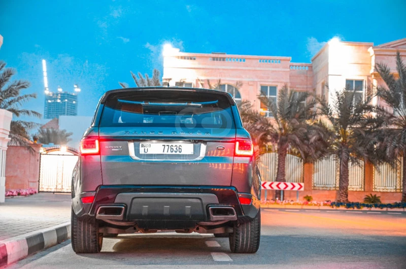 Metallic Grey Land Rover Range Rover Sport Dynamic 2019 for rent in Dubai 10