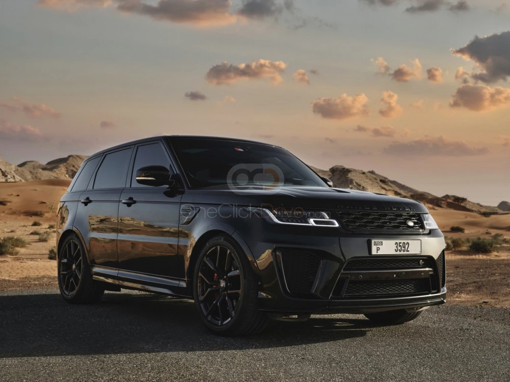 Noir Land Rover Range Rover Sport SVR 2019 for rent in Abu Dhabi 1