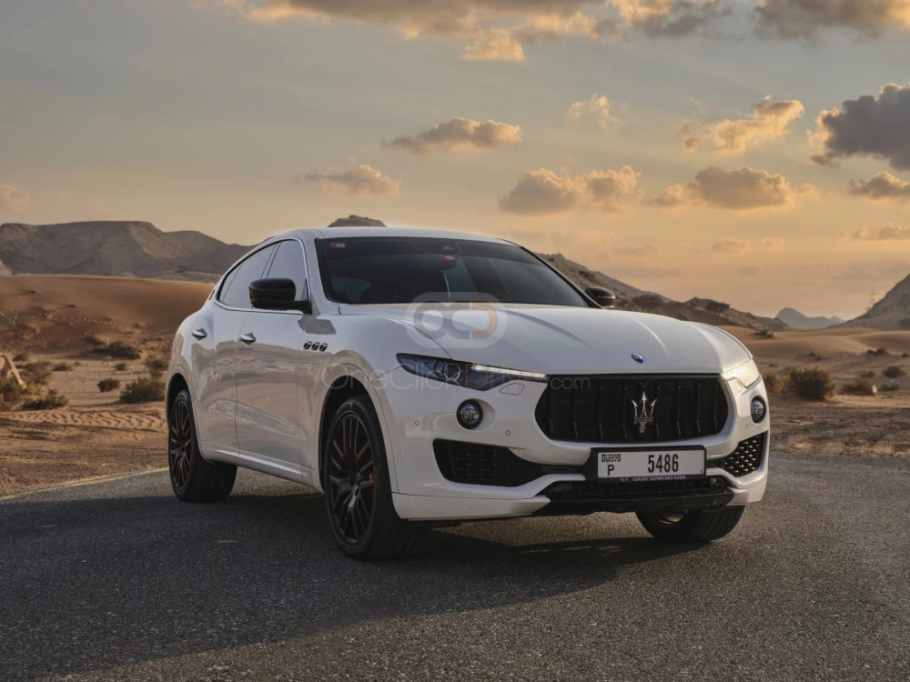 White Maserati Levante S 2017 for rent in Abu Dhabi 1