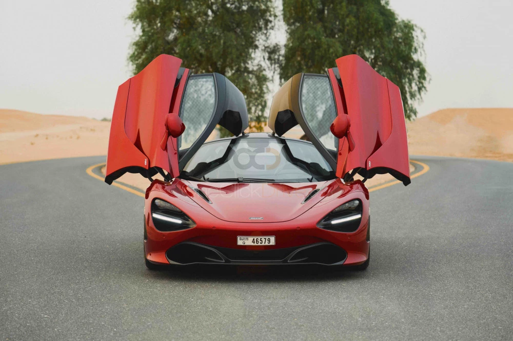 Red McLaren 720S 2018 for rent in Dubai 3