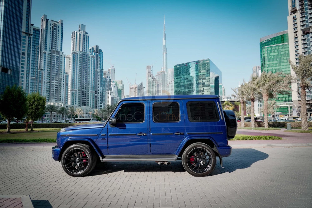 Blue Mercedes Benz AMG G63 2021 for rent in Dubai 2