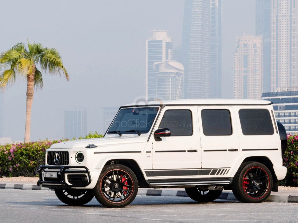 White Mercedes Benz AMG G63 Edition 1 2020 for rent in Ras Al Khaimah 1