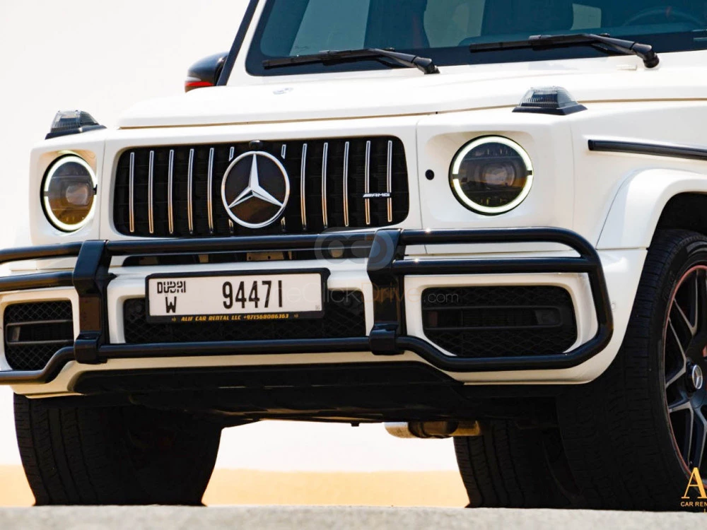 White Mercedes Benz AMG G63 Edition 1 2020 for rent in Dubai 6