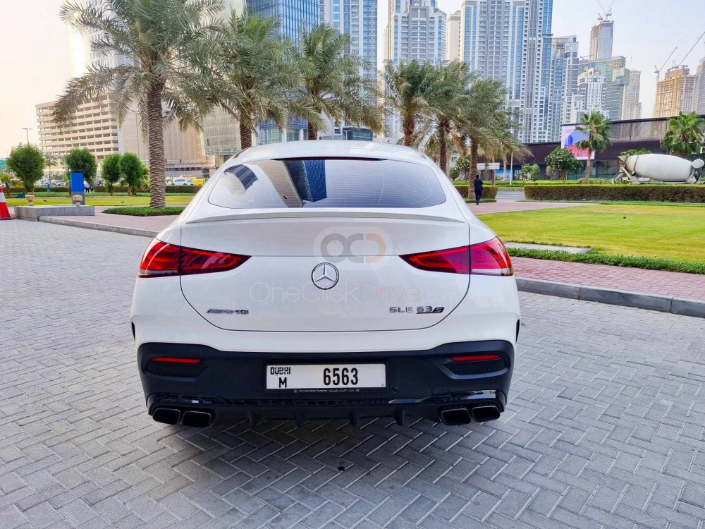 White Mercedes Benz AMG GLE 63 2021 for rent in Sharjah 7