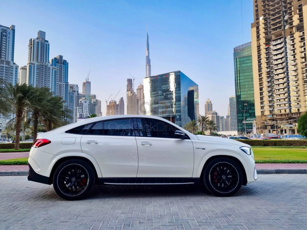 White Mercedes Benz AMG GLE 63 2021 for rent in Sharjah 3