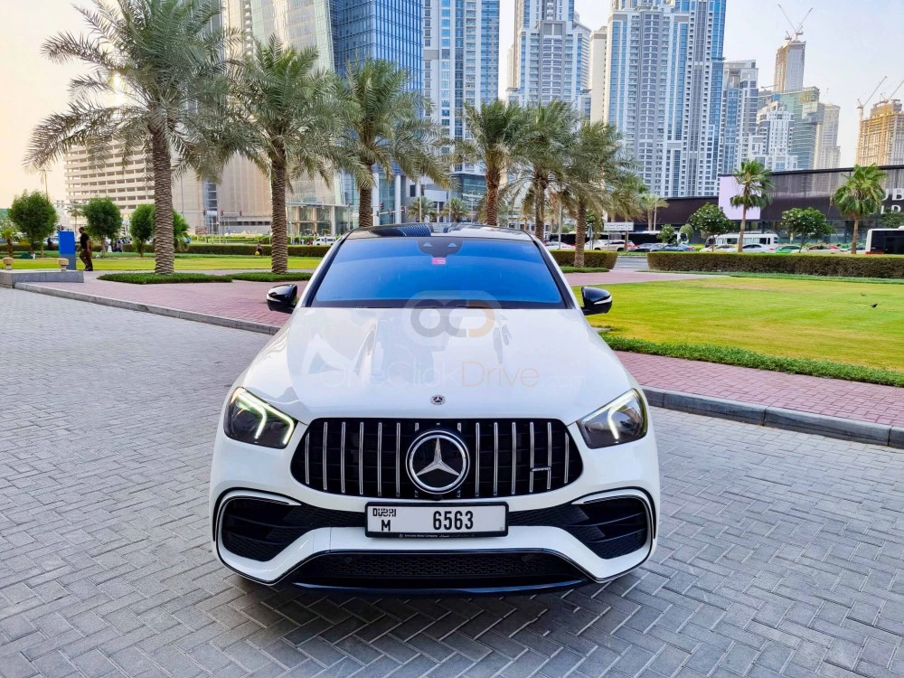 White Mercedes Benz AMG GLE 63 2021 for rent in Dubai 3